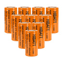 HIBATT IMR16340 battery 600mAh 8A high-drain 10-pack flat top Li-ion rechargeable cells main product image