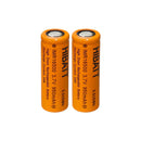 HIBATT IMR16500 950mAh 12A high drain battery 2 pack button top flat top