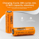 950mAh IMR16500 high drain battery 500 cycles