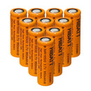 HIBATT IMR16500 battery 950mAh 12A high-drain 10-pack flat top Li-ion rechargeable cells main product image
