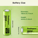 Dimension diagram for high capacity 3500mAh lithium batteries