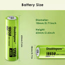 Dimension diagram for high capacity 3500mAh lithium batteries