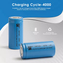 Close-up detail of HT 32700 6000mAh LiFePO4 battery with 5C 30A discharge marking on the steel casing