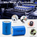 Huayu 26350 3.7V 2000mAh flat top battery installed in a high-intensity outdoor headlamp and tactical flashlight for illumination applications