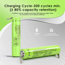 1000mAh 14650 Li-ion battery 500 cycles rechargeable