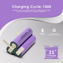18650 2000mAh battery cycle life and capacity retention chart
