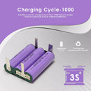18650 2000mAh battery cycle life and capacity retention chart