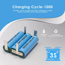 20A 18650 2500mAh high drain battery cycle life and capacity chart