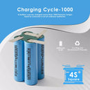 20A 18650 2500mAh high drain battery cycle life and capacity chart