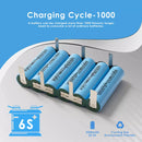 20A 18650 2500mAh high drain battery cycle life and capacity chart