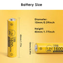 AAA NiMH Battery Dimension Diagram Standard Size 10.5mm x 44.5mm