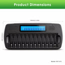 Delipow 12 Bay LCD Charger Safety Protections – Overcharge, Short Circuit, Reverse Polarity, Overcurrent, Overheat