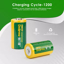 Delipow 16340 Button Top Rechargeable Battery – Positive Terminal Close-Up