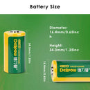 Delipow 16340 Batteries Powering LED Flashlight and Headlamp
