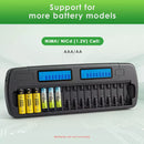 Delipow 16 Bay LCD Charger Compatible with AA AAA 1.2V Ni-MH/Ni-CD Rechargeable Batteries