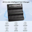 Delipow 20 Bay Smart Charger Safety Protections – Overcharge, Overcurrent, Short Circuit, Reverse Polarity, Thermal Management