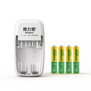Delipow 2 Pack AAA NiMH Rechargeable Batteries 1000mAh with 2 Bay Individual Charger Main Image
