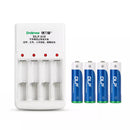 Delipow 4 Pack AA NiMH Rechargeable Batteries 1300mAh 1.2V Button Top with 4 Bay Charger Main Image
