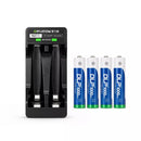 Delipow 4 Pack AAA NiMH Rechargeable Batteries 1000mAh with Individual 2 Bay Battery Charger Main Image