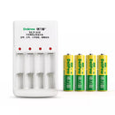 Delipow 4 Pack AA Lithium Rechargeable Batteries 900mAh 1.2V Button Top with Charger Main Image