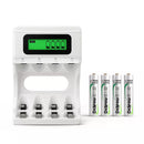 Delipow 4 Pack AAA NiMH Rechargeable Batteries 1100mAh High Capacity with 4 Bay Charger Main Image