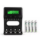 Delipow 4 Pack AAA NiMH Rechargeable Batteries 1100mAh with 4 Bay Universal AA AAA Charger Main Image