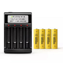 Delipow 4‑Bay Battery Charger Kit with Rechargeable AA NiMH Batteries