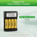 Delipow 4‑Bay Charger Supports AA and AAA NiMH / NiCD Batteries