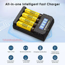 Delipow 4-Bay Battery Charger Protection Features Diagram