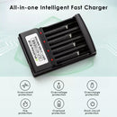 Delipow 4‑Bay Charger Safety Protections – Overcharge, Short Circuit, Reverse Polarity