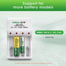 Delipow 4-Bay Individual Cell Charger Compatible Battery Types AA AAA NiMH NiCD