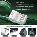 Delipow 4-Bay Individual AAA Charger USB Charging 500mA Current LED Indicators