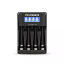 Delipow 4 Bay Smart LCD Battery Charger with USB Fast Charging and Independent Slots for NiMH NiCD AA AAA