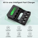 Delipow 4-Bay Universal Battery Charger Protection Features Overcharge Short Circuit Reverse Polarity