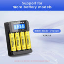 Delipow 4‑Slot Charger Compatible with AA and AAA NiMH/NiCD