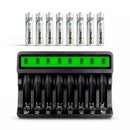 Delipow 8 Pack AAA NiMH Rechargeable Batteries 1100mAh with 8 Bay Charger Main Image