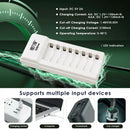 Delipow 8 Bay Charger with USB Power and Smart Charging Current Distribution