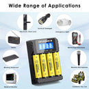 Delipow 12 AA Batteries and 4‑Bay Charger in Office and Home