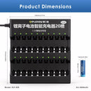 Delipow AA 3404mWh Lithium Battery and 20 Bay Industrial Charger Dimensions Size Chart