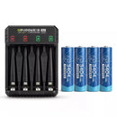 Delipow AA Lithium Rechargeable Batteries 3404mWh 1.5V with Charger for Blink Doorbell and Xbox