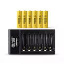 Delipow 6‑Pack AA 3300mAh Rechargeable Batteries with 6‑Bay Smart Charger