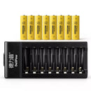 Delipow 8‑Bay Smart Charger with 8 AA 3300mAh Rechargeable Batteries