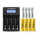 Delipow Complete Combo – 4 AA 3300mAh + 4 AAA 1100mAh Batteries with 4‑Bay Charger