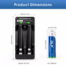 Delipow AA Battery and 2-Bay Smart Charger Dimension Drawing