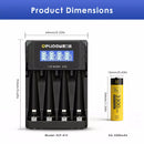 Delipow AA Battery and 4-Bay Charger Dimension Drawing
