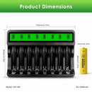 Size of Delipow AA Battery and 8‑Bay LCD Charger