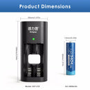 Delipow AA 3404mWh Lithium Battery and Compact Charger Dimensions