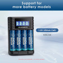 Delipow AA/AAA LCD Charger Compatible with 1.5V Lithium and 1.2V NiMH Batteries
