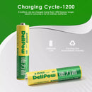 Delipow AAA 1000mAh NiMH Battery Cycle Life Chart 1200 Cycles