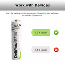 Delipow AAA NiMH Battery Button Top Positive Terminal Close-up 1100mAh